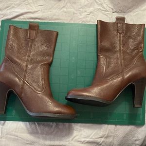 Nine & Company brown leather mid calf boots